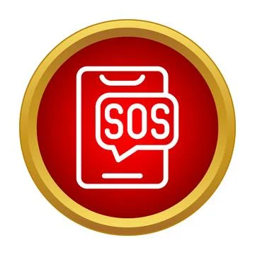 Smartphone displaying sos message for emergency help Stock Illustration