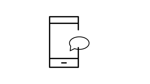 A smartphone displaying a speech bubble and a chat bubble, symbolizing comm.. Stock Footage 333462077