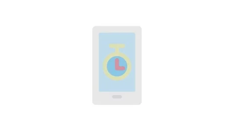 A smartphone displaying a stopwatch icon on its screen, indicating a timing.. Stock Footage 333102644