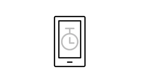 A smartphone displaying a stopwatch icon on its screen, indicating a timing.. Stock Footage 333102755
