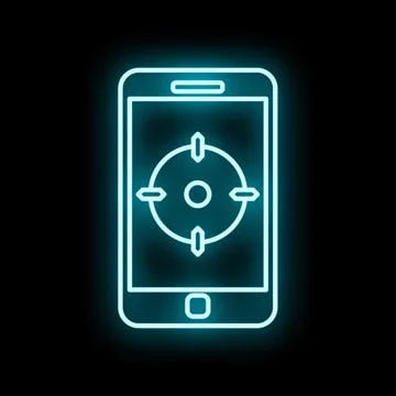 Smartphone displaying target icon as mobile objective concept Stock Illustration