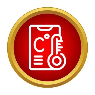 Smartphone displaying temperature in celsius degrees application icon Stock Illustration