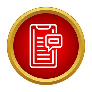 Smartphone displaying text message notification icon communication 库存插图