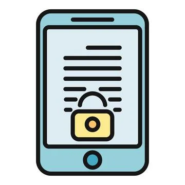 Smartphone displaying unlocked document protecting mobile data privacy Illustrazione stock