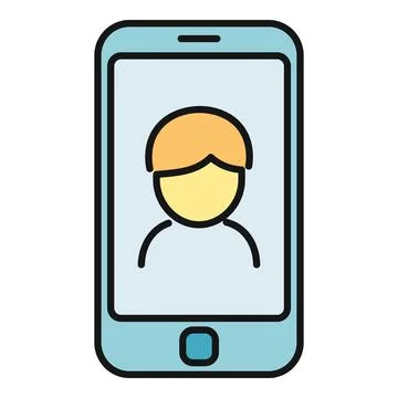 Smartphone displaying user icon for online communication Stock Illustration