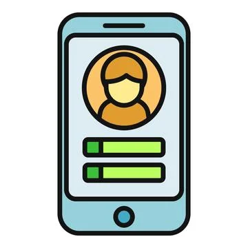 Smartphone displaying user profile account login interface 스톡 일러스트