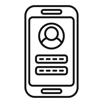 Smartphone displaying user profile login screen with password input Illustrazione stock