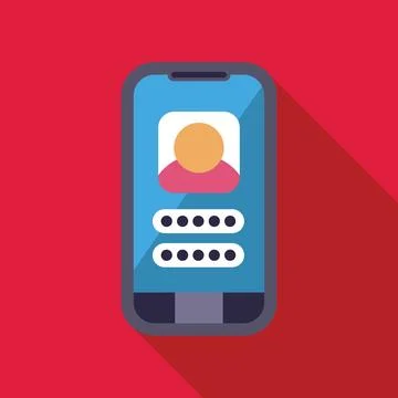 Smartphone displaying user profile with password login for online security Stock Illustration