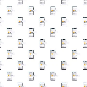 Smartphone displaying verification code notification seamless pattern Stock Illustration