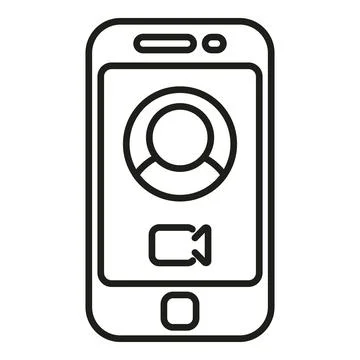 Smartphone displaying video call user profile icon Stock Illustration