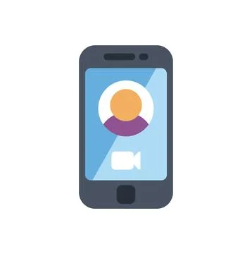 Smartphone displaying video call user profile and icon Stock Illustration
