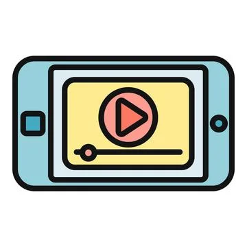 Smartphone displaying video player interface streaming multimedia content Illustrazione stock