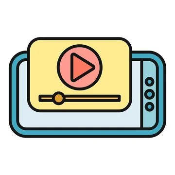 Smartphone displaying video player play button interface Stock Illustration