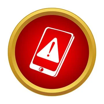 Smartphone displaying warning error alert notification icon Stock Illustration