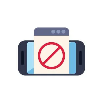 Smartphone displaying website with error message Stock Illustration
