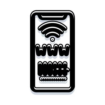 Smartphone displaying wifi connection and worldwide web concept Stock Illustration