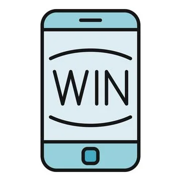 Smartphone displaying win notification for online game betting app Stock Illustration