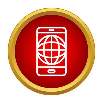 Smartphone displaying world globe icon with global connection Stock Illustration
