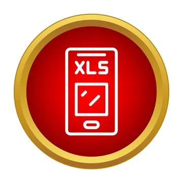 Smartphone displaying xls file icon on screen Illustrazione stock