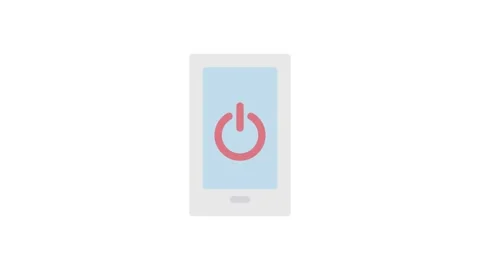 A smartphone with a distinctive red power button, emphasizing its design. Stock Footage 333102604