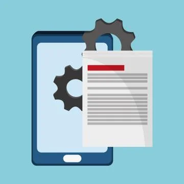 Smartphone document gear work 스톡 일러스트