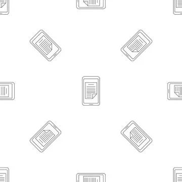Smartphone document pattern seamless vector Stock Illustration