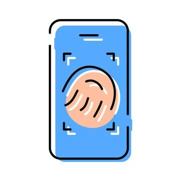 Smartphone doing biometric authentication with fingerprint scan Stock Illustration