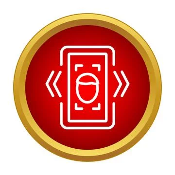 Smartphone doing face recognition for biometric authentication Illustrazione stock