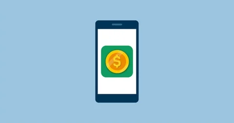 Smartphone with dollar coin Stock Footage 118090598