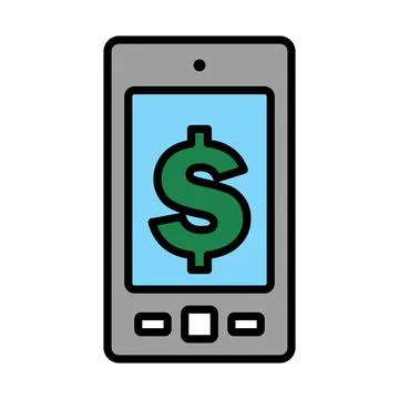 Smartphone With Dollar Sign Icon Stock Illustration