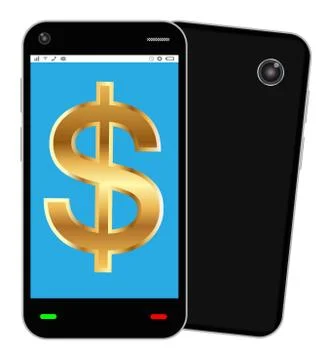 Smartphone with dollar sign on interface Illustrazione stock