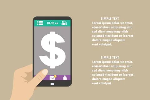 Smartphone with dollar sign on the screen Stock Illustration