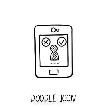 Smartphone doodle icon. Vector illustration Stock Illustration
