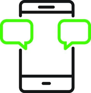 Smartphone Double Chat Bubbles Stock Illustration