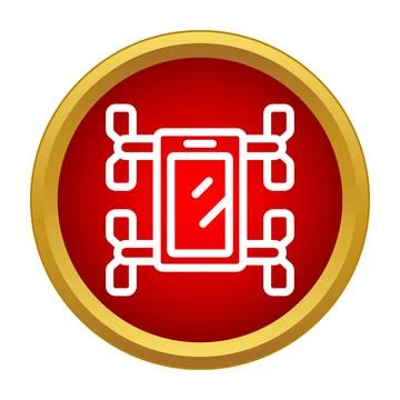 Smartphone drone app remote control icon Illustrazione stock