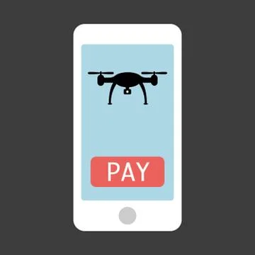 Smartphone with drone remote control app Stock Illustration