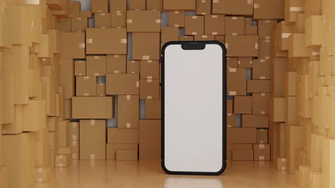 Smartphone drop on white background and show empty green screen Видео 257312152