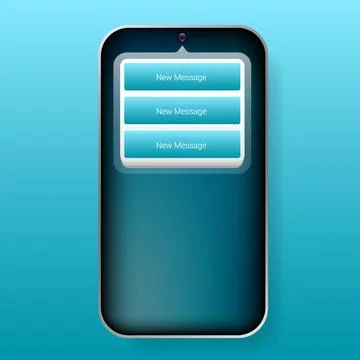 Smartphone Dynamic Island Chat Notification User Interface Design Ilustración de archivo