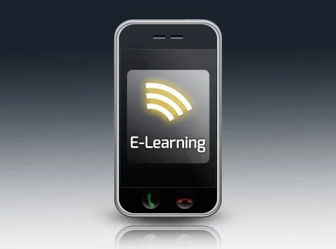 Smartphone e-learning Illustrazione stock