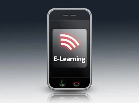 Smartphone e-learning 스톡 일러스트