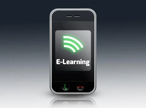 Smartphone e-learning Stock Illustration