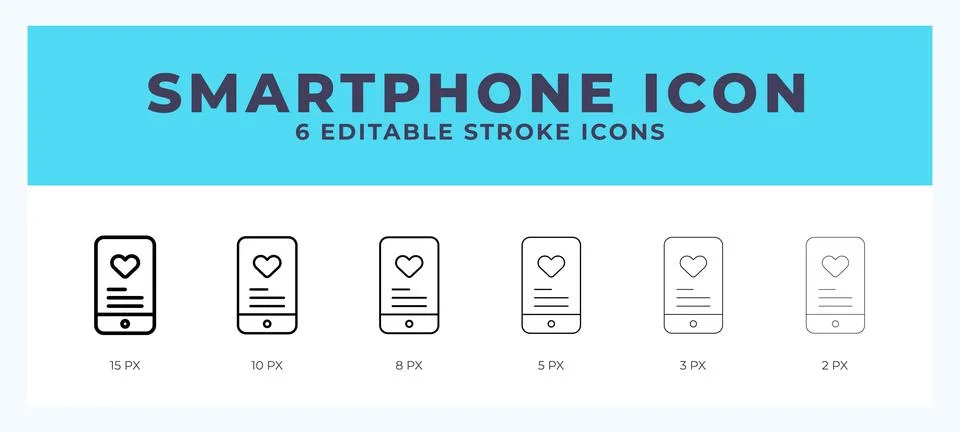 Smartphone editable line icon. Vector illustration with different stroke. Stock Illustration
