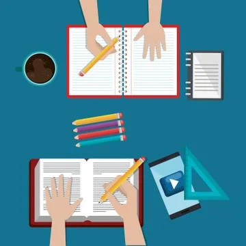 Smartphone with education easy e-learning icons Illustration