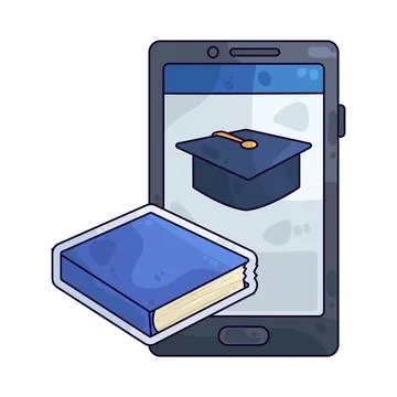 Smartphone education illustration Stockillustratie