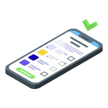 Smartphone election icon isometric vector. Booth vote Stock Illustration