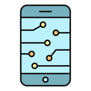 Smartphone with electronic circuit board screen concept Stock Illustration