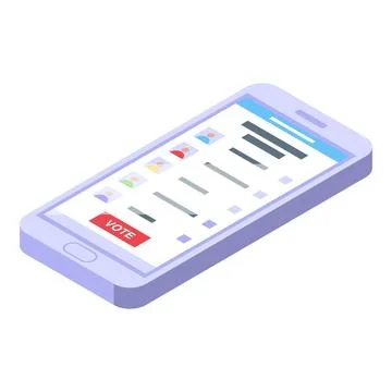 Smartphone electronic voiting icon isometric vector. Vote ballot Stock Illustration