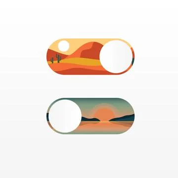 Smartphone elements, day or night mode switch - Vector Illustrazione stock