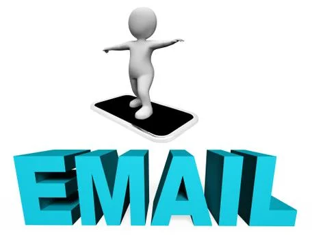 Smartphone Email Indicates Send Message And Cellphone 3d Rendering Stock Illustration