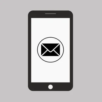 Smartphone with  email or sms icon Illustrazione stock